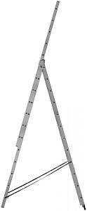 Лестница трехсекционная алюминиевая усиленная, 3 х 12 ступеней, H=343/594/841 см, вес 17,83 кг FIT
