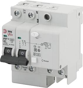 ЭРА Pro Автоматический выключатель дифференциального тока NO-902-141 АВДТ2 C63А 30мА 1P+N тип AC (5
